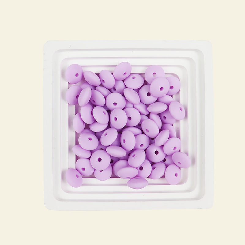 Wholesale  100pcs/pack Silicone single color 12mm abacus beads flat beads